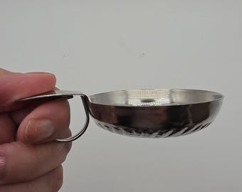 Tastevin Ancien Couvent des Cordeliers Beaune, Copa de degustación de vinos vintage de acero inoxidable / metal plateado, accesorio de enología O.V.