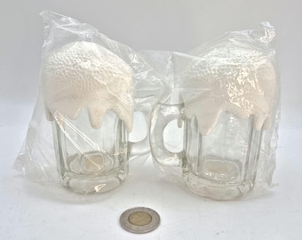 Dúo de botellas vintage de Avon - Jarras de cerveza "Wild Country" | Loción para después del afeitado de colección, nueva en su embalaje original.