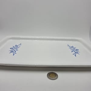 Large Vintage CorningWare Rectangular Serving Platter – Blue Cornflower Pattern – 16 inches – Made in Canada (P-45)