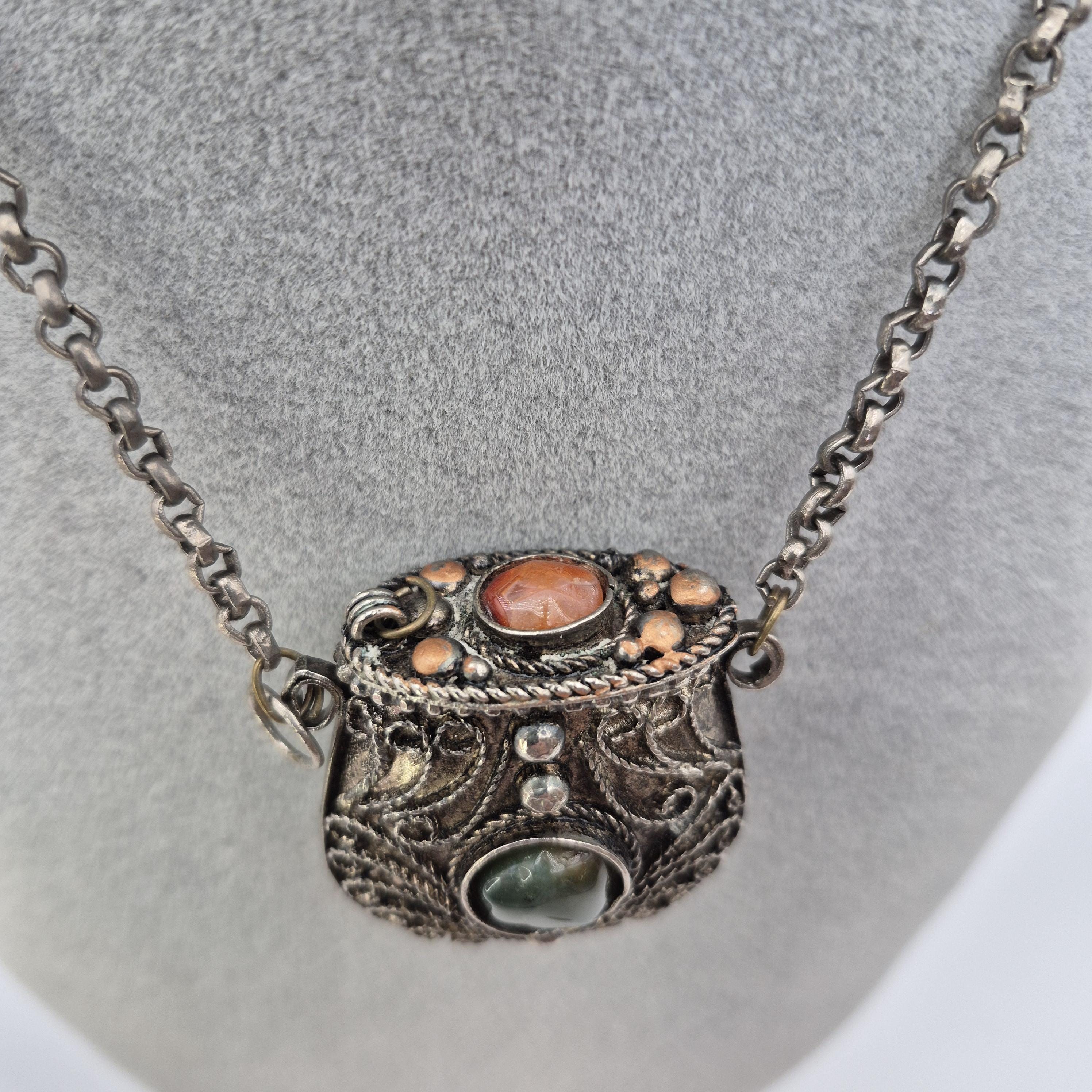 Collar Estilo Tibetano En Plata Tibetana - Color Gris - Diseño étnico Y Bohemio Para Mujer