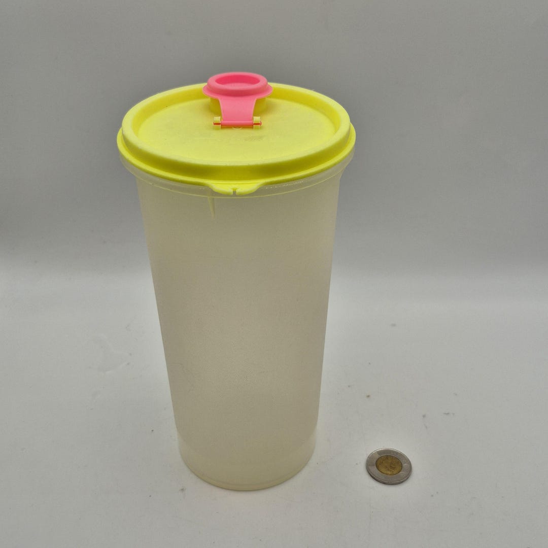 Pitcher Neon Vintage Neon Tupperware Pitcher – Yellow and Pink – 1990s – Made in ...