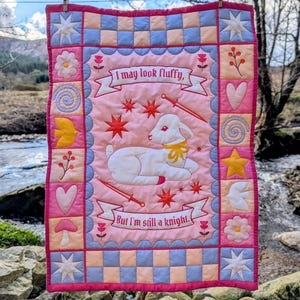 Quilted Wall Hanging Knight Lamb