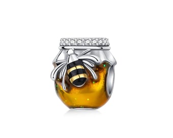 Charm Pot de miel et Abeille - Argent S925