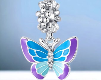 Phosphorescent Butterfly Charm - S925 Silver