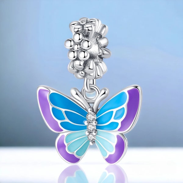 Phosphorescent Butterfly Charm - S925 Silver