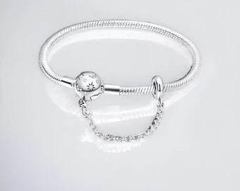 Pulsera para dijes - Bola espacial de strass - Plata S925