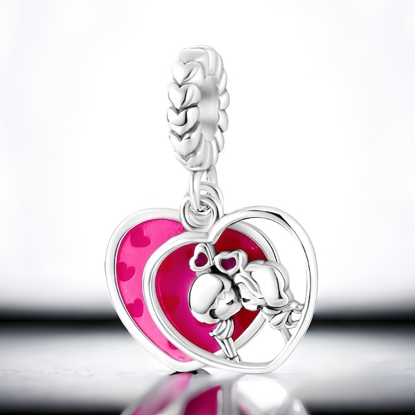 Charm bisous coeur amour - Argent S925