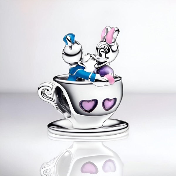 Charm Daisy et Donald - Tasse - Argent S925