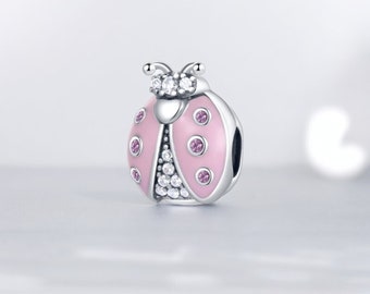 Pink Ladybug Charm - S925 Silver