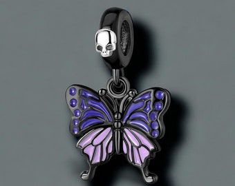 Charm Papillon Noir - Argent S925