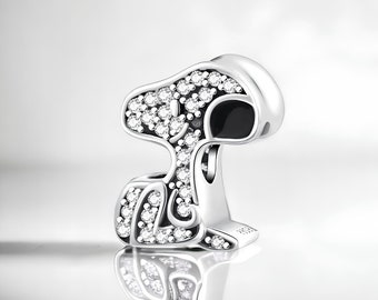 Charm Snoopy strass - Argent S925