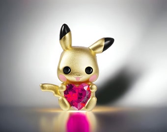 Charm Pikachu avec coeur rose - Argent S925