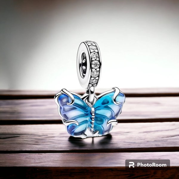 Charm Papillon verre murano - Argent S925