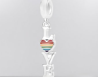 LGBT Heart Love Charm - S925 Silver