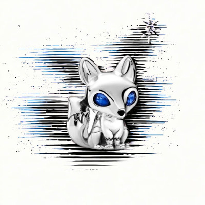 Blue-Eyed Fox Charm S925 Silver image 1