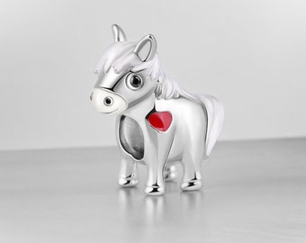 Charm Cheval Crinière blanche  - Argent S925