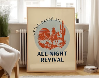 Revival Poster Country Fan Art Bryan Print Cowboy Wall Art Country Music Lyrics