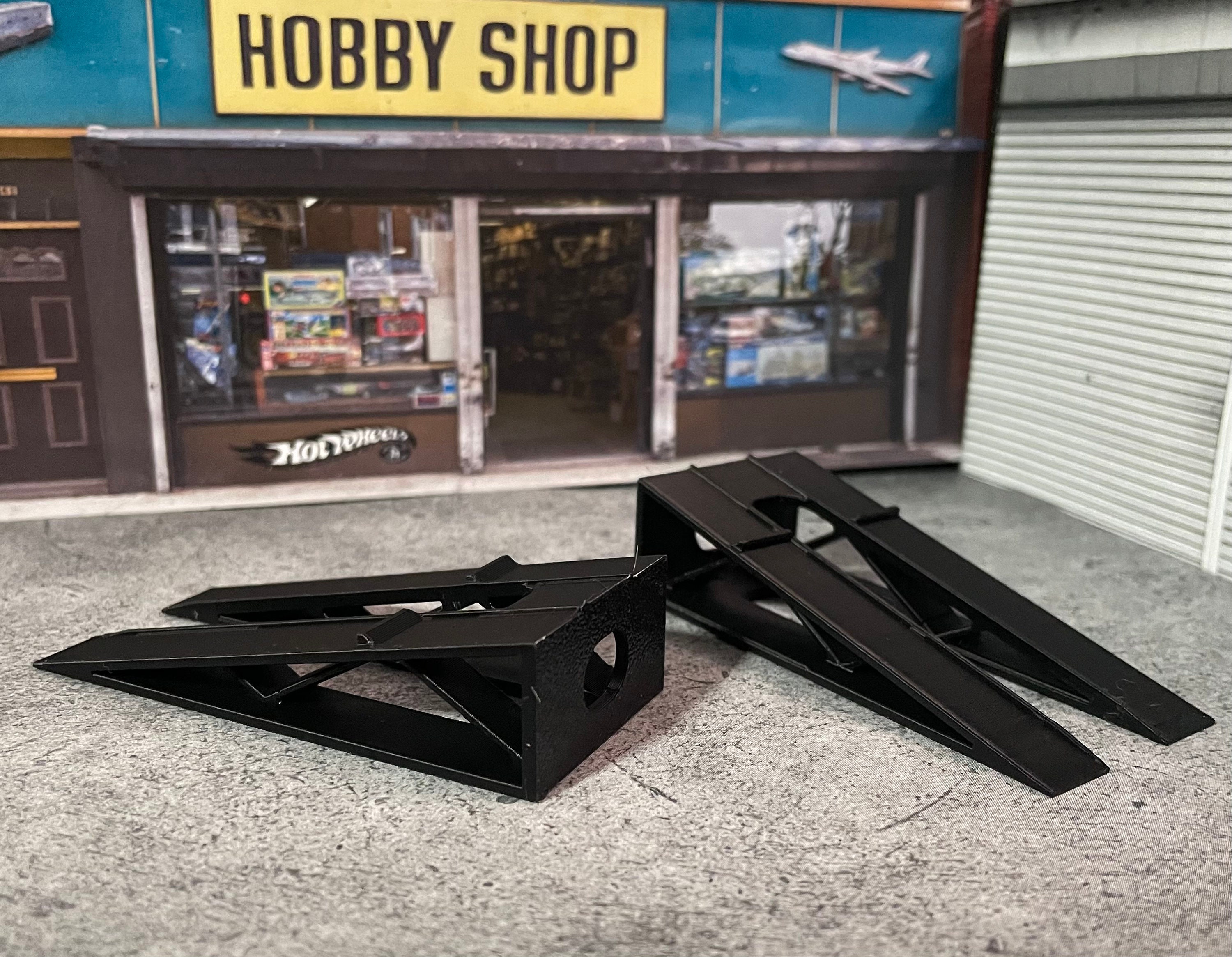 2 Pack 1:64 Black Diecast Ramp Accessories for Hot Wheel Diorama ...