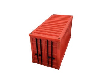 1:64 Scale Red Shipping Container For Die Cast Diorama Accessory Display Piece