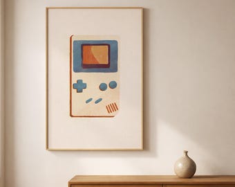 Game Boy Wall Art, Retro Decor for 90s Video Gaming Lovers.  Digital Download