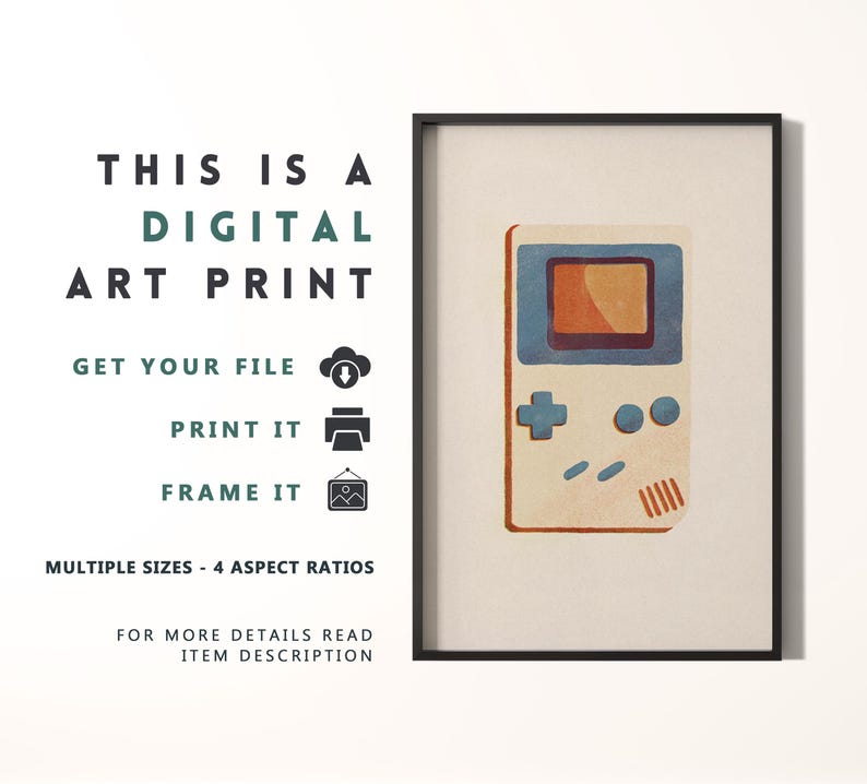 this is a digital art print of a gameboy