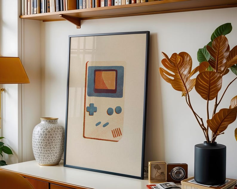 a picture of a nintendo gameboy on a shelf