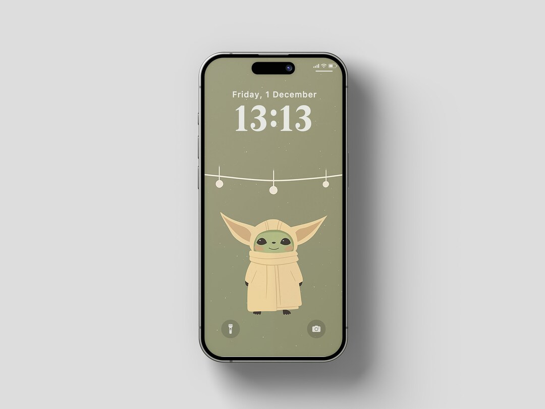 Baby Yoda Wallpaper iPhone Wallpaper Christmas Wallpaper Etsy