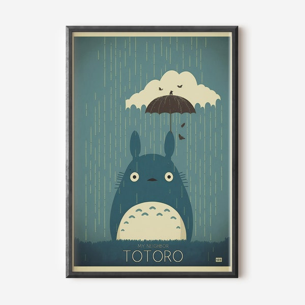 Totoro Poster - Studio Ghibli Poster - Studio Ghibli Print - Miyazaki Poster - Digital Download - Minimal Movie Poster - Studio Ghibli Decor