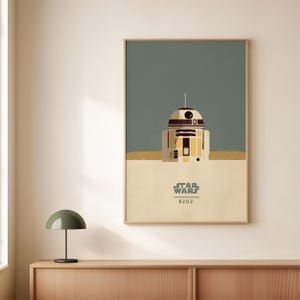 R2D2 Poster de la Guerra de las Galaxias, Poster de Cine, Poster de Película, Decoración de la Guerra de las Galaxias, Poster Minimalista