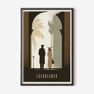 Manifesto del film Casablanca - Stampa minimalista per arredamento vintage e regalo per il teatro / Download digitale/