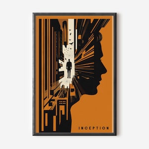 Poster digitale minimalista Inception - Stampa artistica del film di Christopher Nolan per l'arredamento del cinema