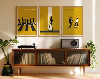 Tarantino Poster Set - Minimalistische Film Drucke - Kill Bill, Reserve Dogs, Pulp Fiction, Django Unchained