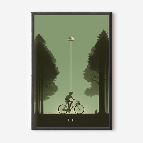 ET Movie Poster - Digital Download - Minimal Movie Poster -  Printable Wall Art  - Steven Spielberg