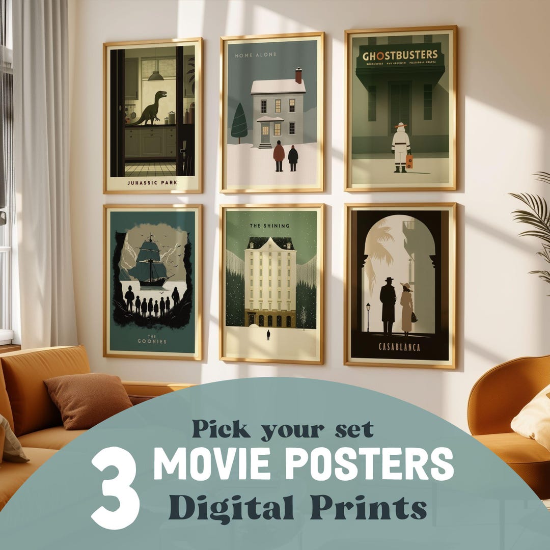 Custom Retro Movie Poster Set – Minimalist Cinema Wall Art for Home ...