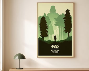 Minimalist Return of the Jedi Star Wars Poster for Cinema Room & Mid Century Decor - Digital Download