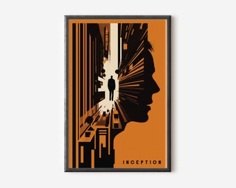 Inception Poster - Minimal Movie Poster - Printable Wall Art  - Christopher Nolan - Movie Lover Gift