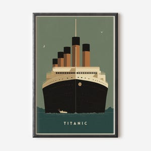 Poster minimalista del Titanic, decorazione da parete del film retrò per l'home theater, regalo per gli amanti del cinema