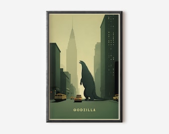 Godzilla King of the Monsters - Godzilla Poster -  Vintage Godzilla Movie Poster