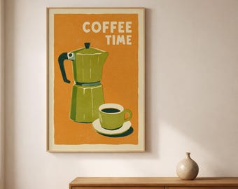 Retro Coffee Wall Art & Vintage Kitchen Decor for Espresso Lovers, Digital Download
