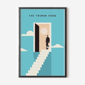 Truman Show Wall Art, poster minimalista del film per l'arredamento della casa e per gli amanti del cinema degli anni '90: download digitale.