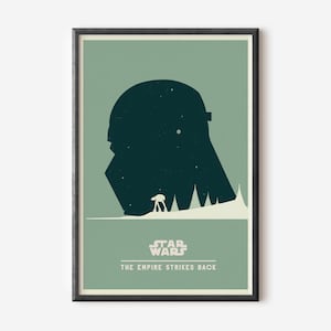Empire Strikes Back Print - Poster minimalista di Star Wars per l'arredamento di un home theater. Regalo per appassionati di Darth Vader