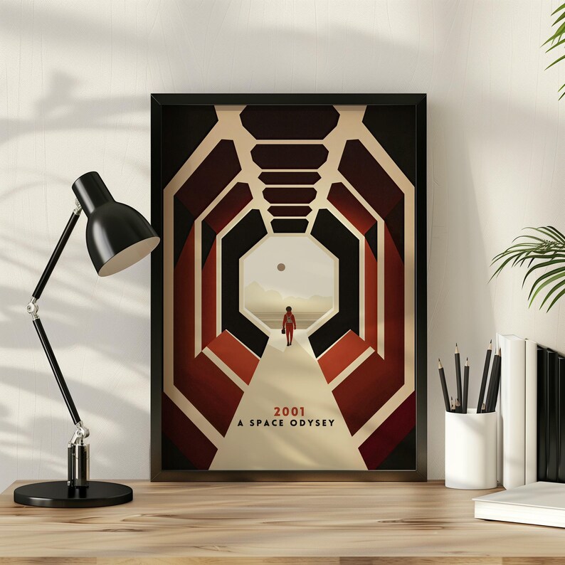 a poster of a man standing in a tunnel