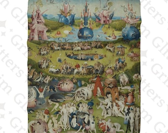 Hieronymus Bosch "Jordiska fröjdernas trädgård" Sherpa fleecefilt