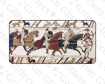Bayeux Tapestry Desk Mat - The Battle of Hastings - Norman Knights and Archers - Medieval Office Decor - Neoprene Work Mat
