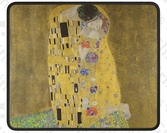 The Kiss Mouse Pad: Gustav Klimt Art Nouveau Desk Decor