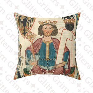 Emperor Heinrich VI Pillow: Medieval German Art Throw Cushion