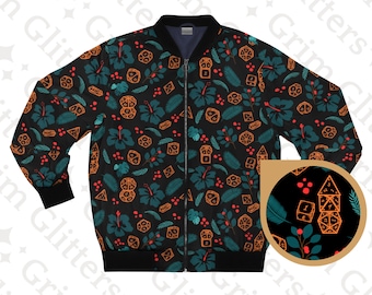 Hawaiian DnD Dice Bomber Jacket: Tropical Aloha RPG Attire