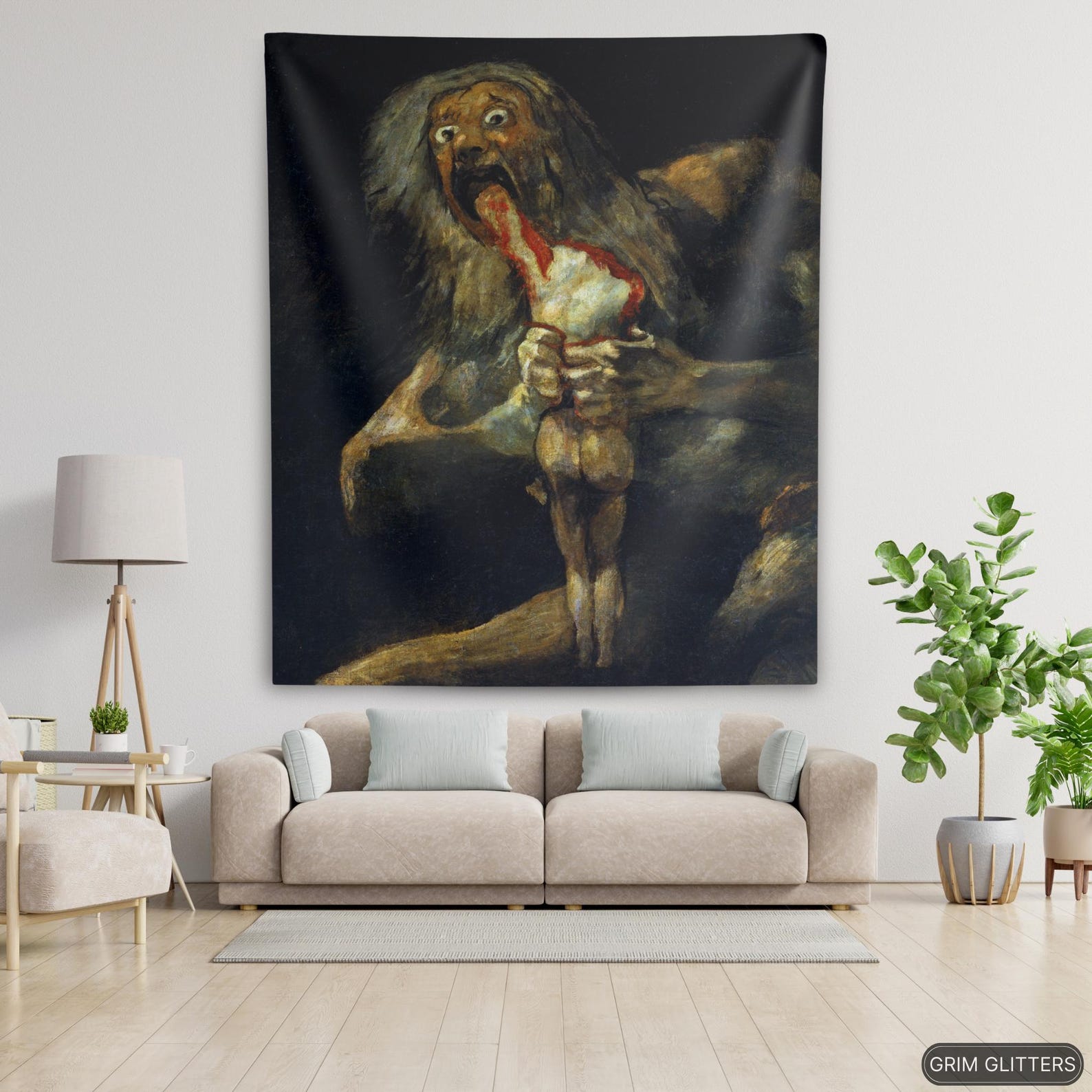 Goya Tapestry: Saturn Devouring His Son - Dark Gothic Wall Hanging - Etsy