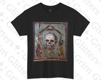 Memento Mori T-Shirt - Ancient Roman Art - Pompeii Mosaic Unisex Tee - Classical Design - Historic Wear