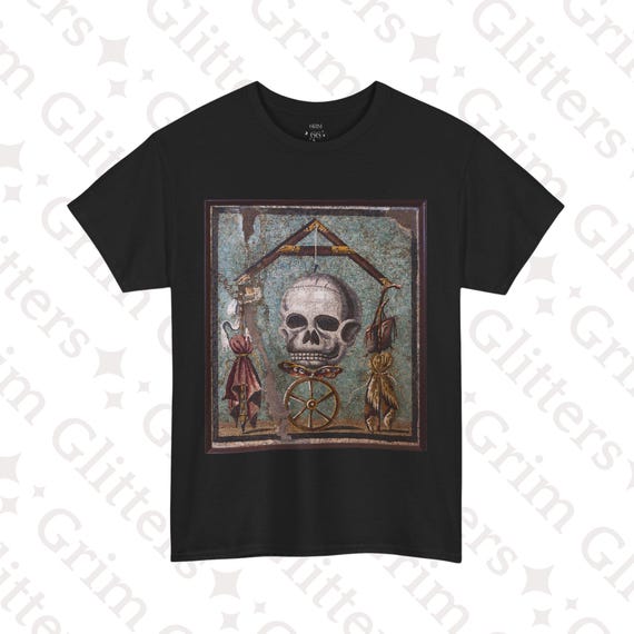 Memento Mori T-Shirt - Ancient Roman Art - Pompeii Mosaic Unisex Tee - Classical Design - Historic Wear